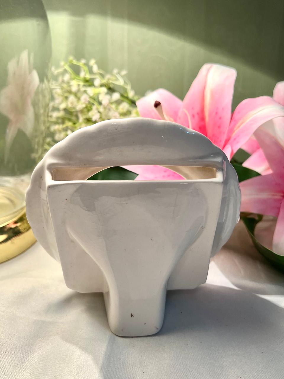 Floral Ceramic Photo Frame Pink Trim 14cm Home Decor