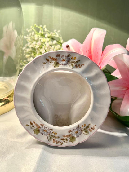 Floral Ceramic Photo Frame Pink Trim 14cm Home Decor