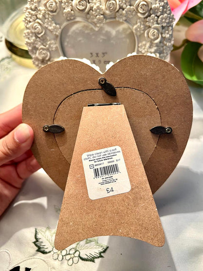 Matalan Floral Heart Photo Frames Set of 2, 3 x 3 in