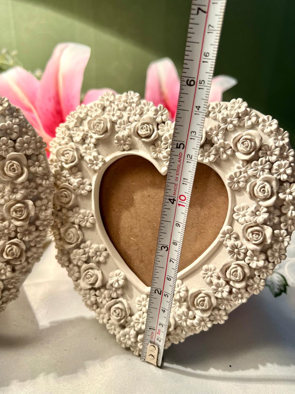 Matalan Floral Heart Photo Frames Set of 2, 3 x 3 in