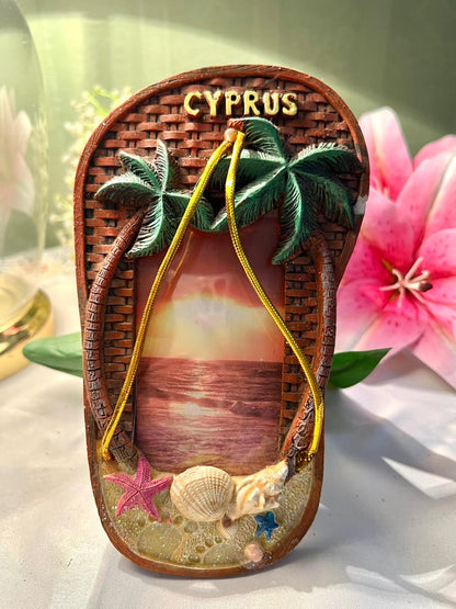 Cyprus Tropical Seaside Souvenir Photo Frame, Approx. 7.5 in