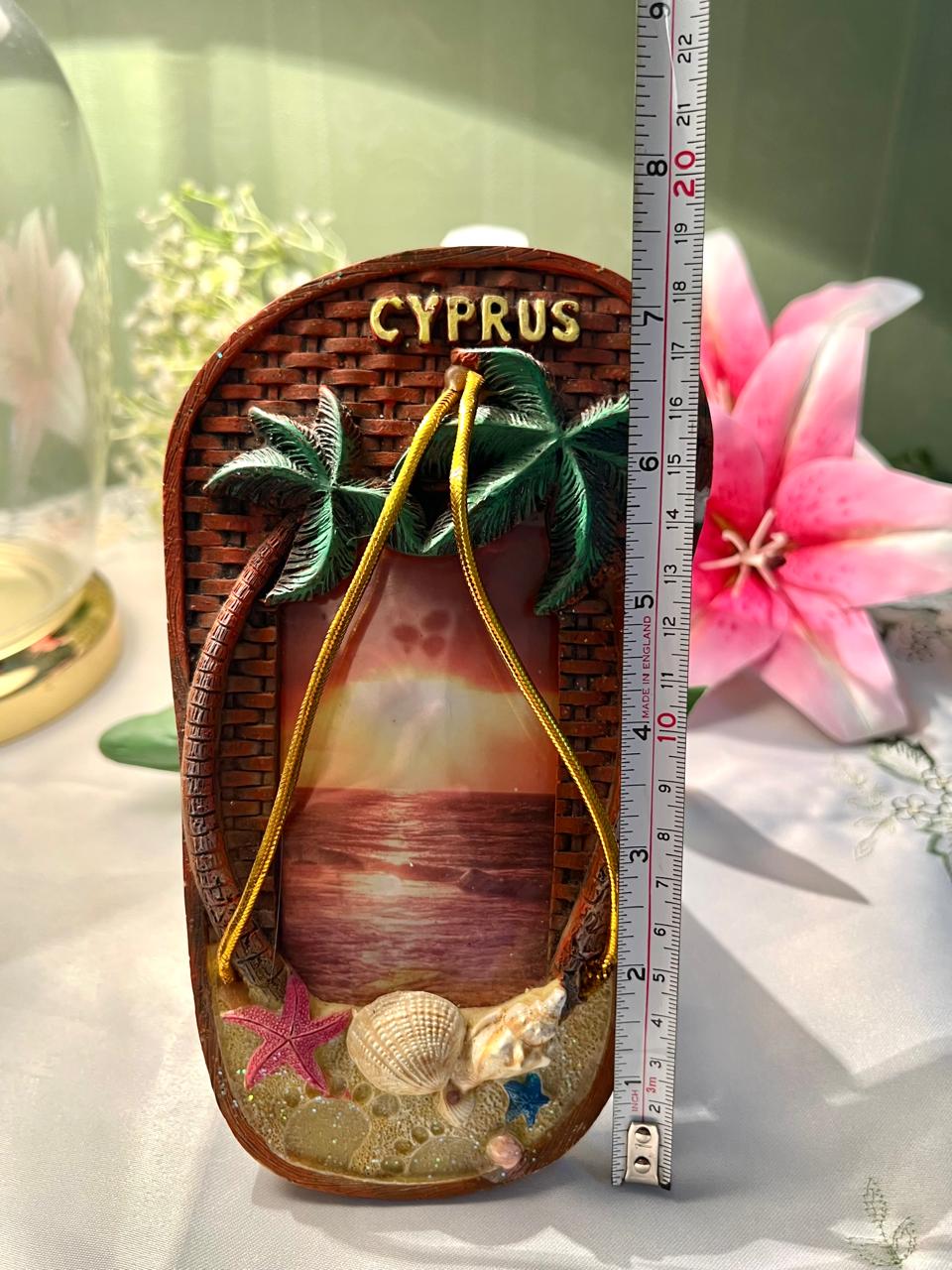 Cyprus Tropical Seaside Souvenir Photo Frame, Approx. 7.5 in