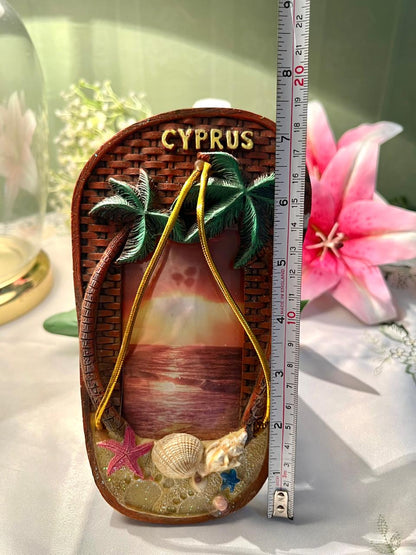 Cyprus Tropical Seaside Souvenir Photo Frame, Approx. 7.5 in