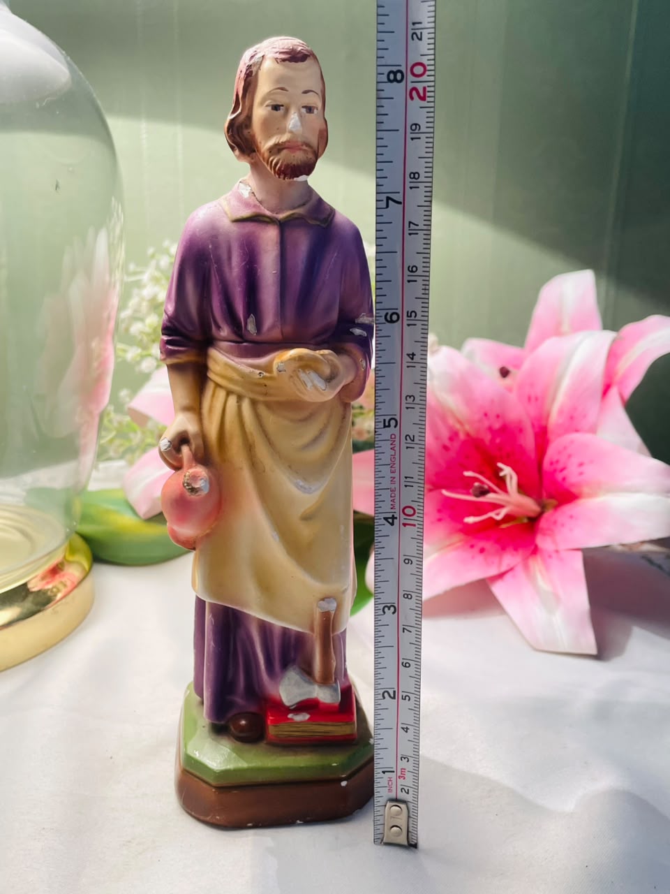 Vintage Saint Joseph Carpenter Religious Figurine 20 cm