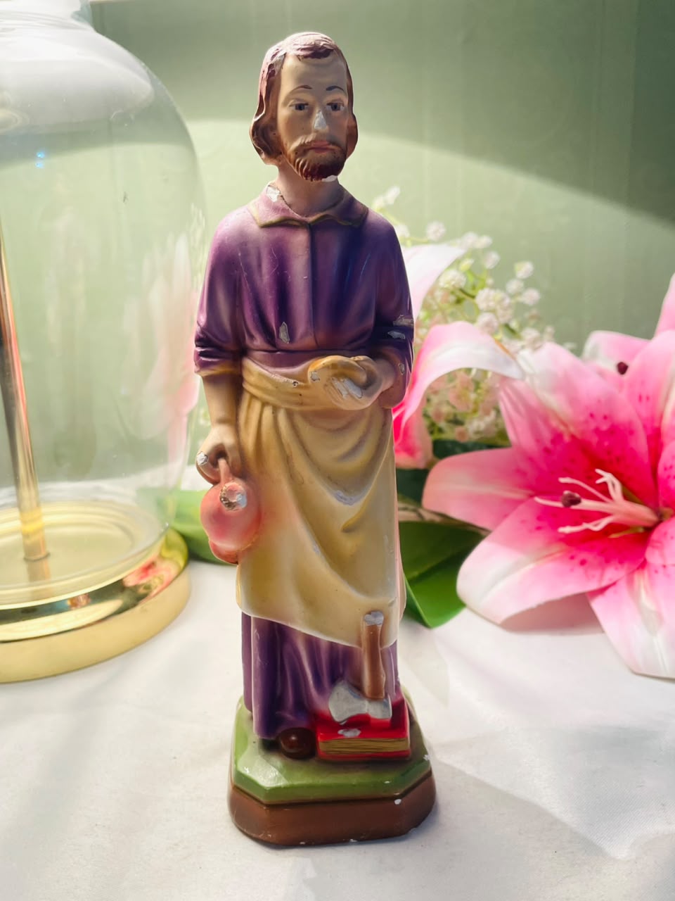 Vintage Saint Joseph Carpenter Religious Figurine 20 cm