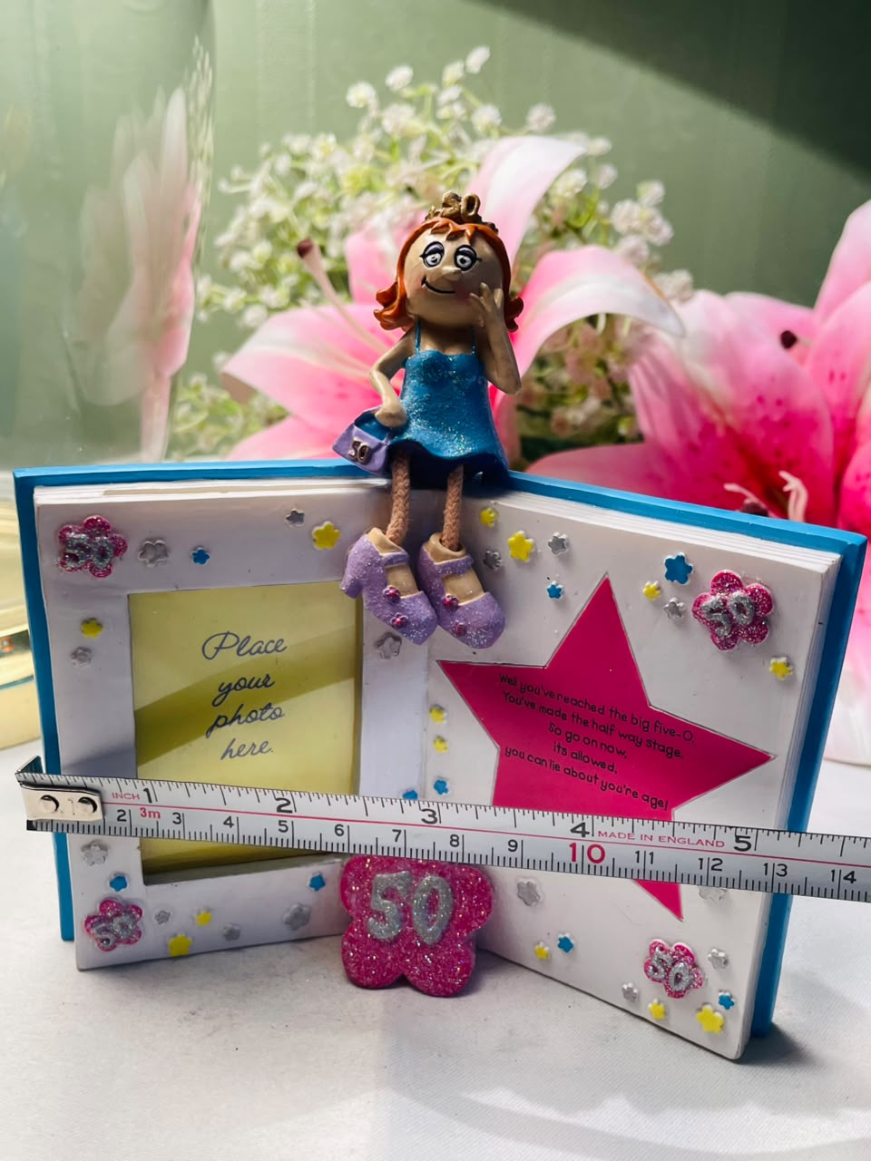 50th Birthday Novelty Photo Frame Book Design 36 cm