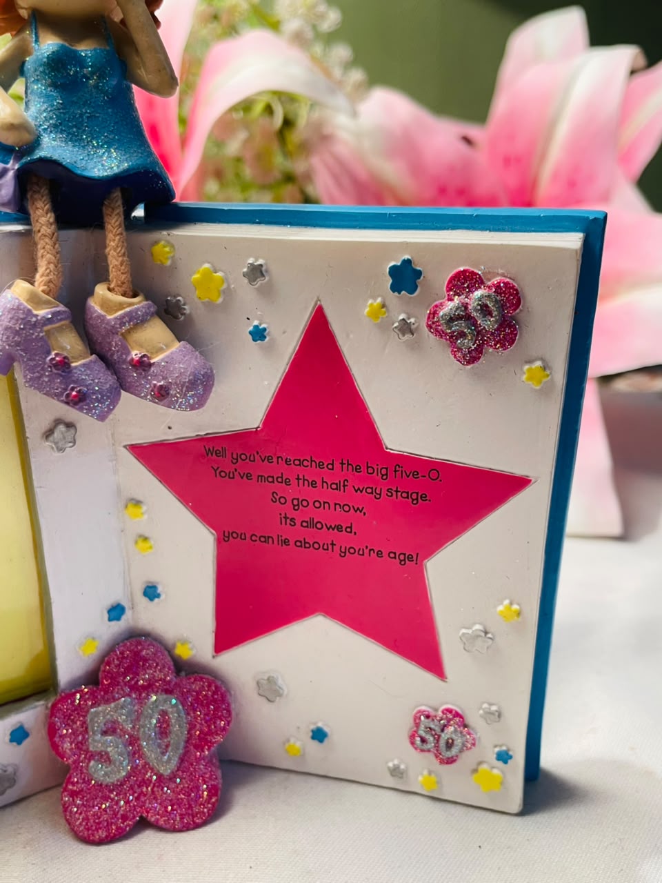 50th Birthday Novelty Photo Frame Book Design 36 cm