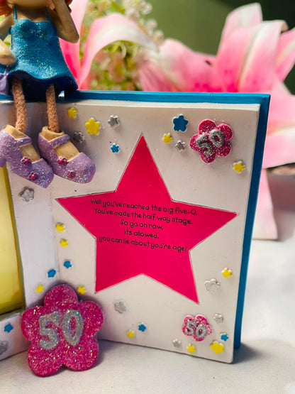 50th Birthday Novelty Photo Frame Book Design 36 cm
