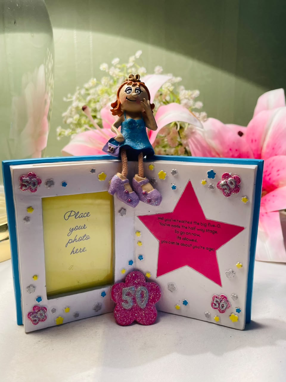 50th Birthday Novelty Photo Frame Book Design 36 cm
