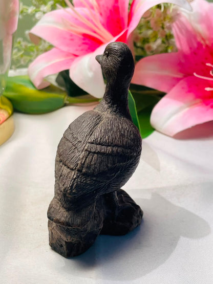 Dark Bronze Duck Bird Figurine 10 cm