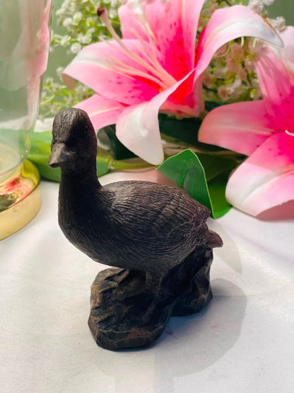 Dark Bronze Duck Bird Figurine 10 cm