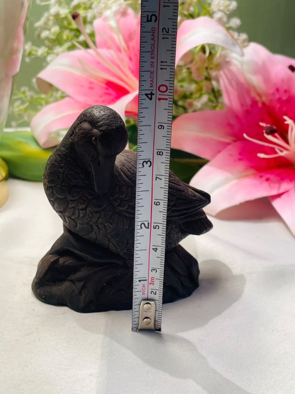 Dark Bronze Duck Bird Figurine 10 cm