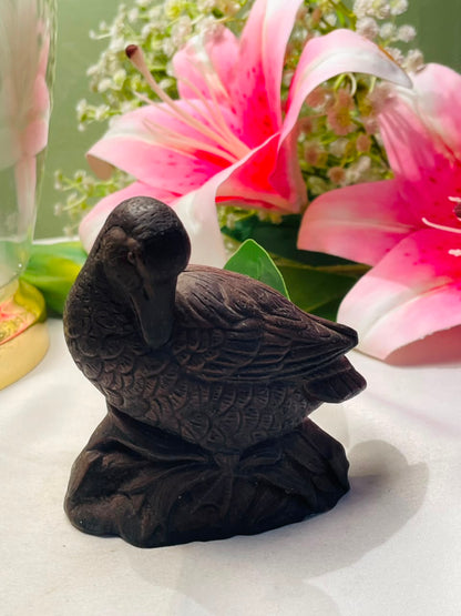 Dark Bronze Duck Bird Figurine 10 cm