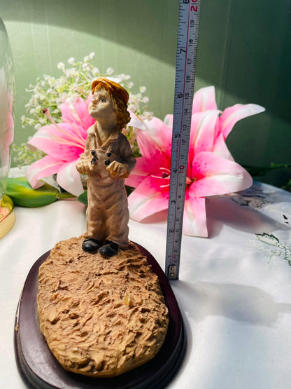 Vintage Mechanic Worker Figurine on Display Base 16 cm