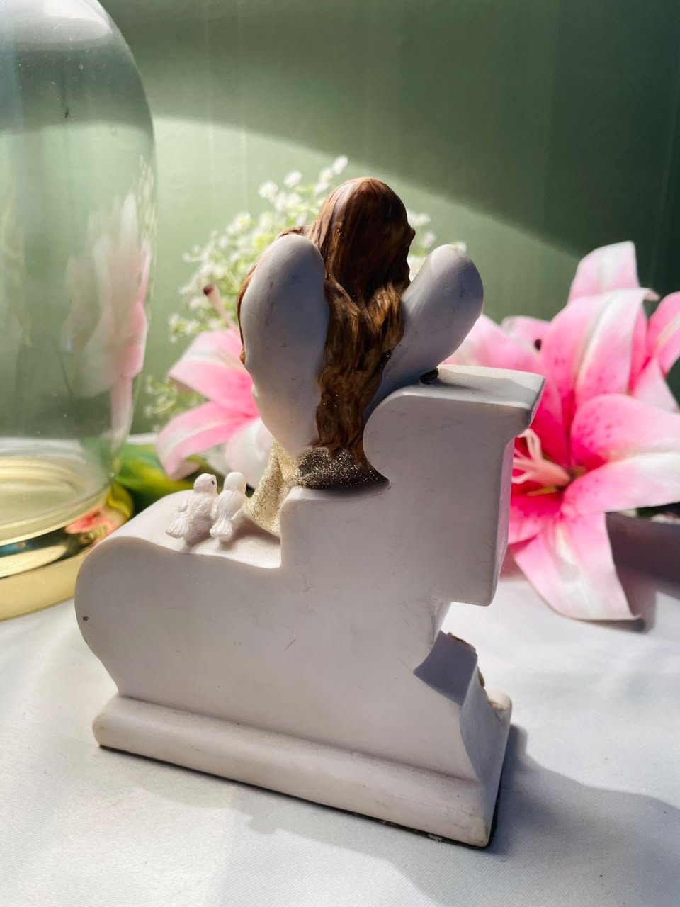 Fairy LOVE Decorative Figurine Gold & White Approx. 6 Inch