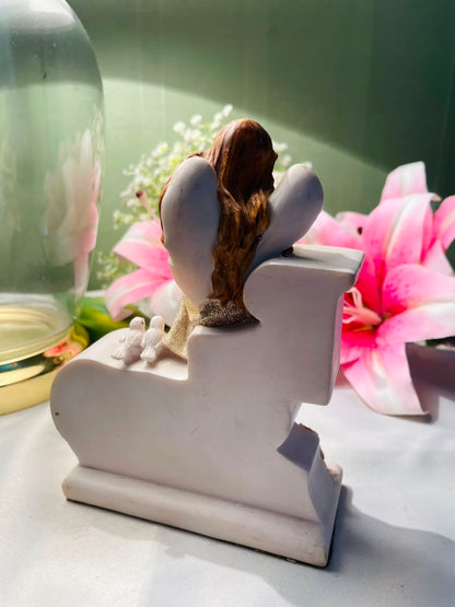 Fairy LOVE Decorative Figurine Gold & White Approx. 6 Inch