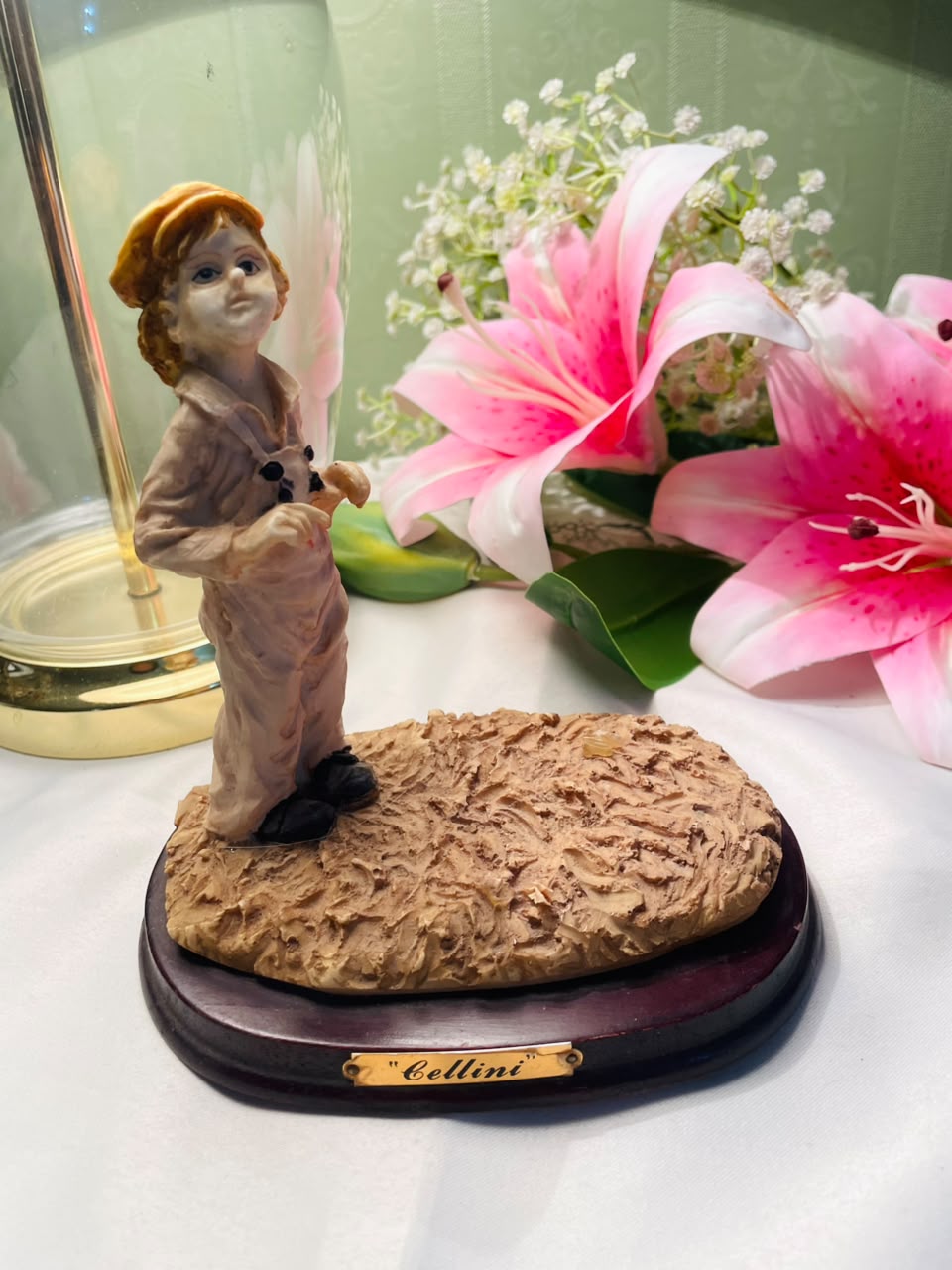 Vintage Mechanic Worker Figurine on Display Base 16 cm