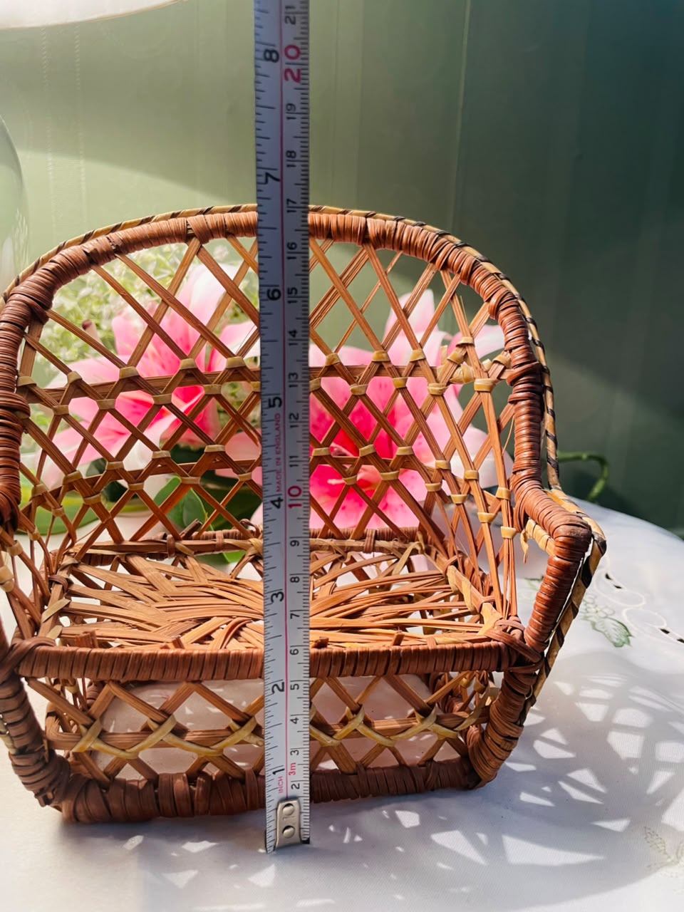 Vintage Wicker Miniature Chair Basket 17 cm