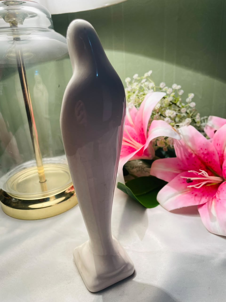 Praying Woman Decorative Figurine White Approx. 8.5 Inch