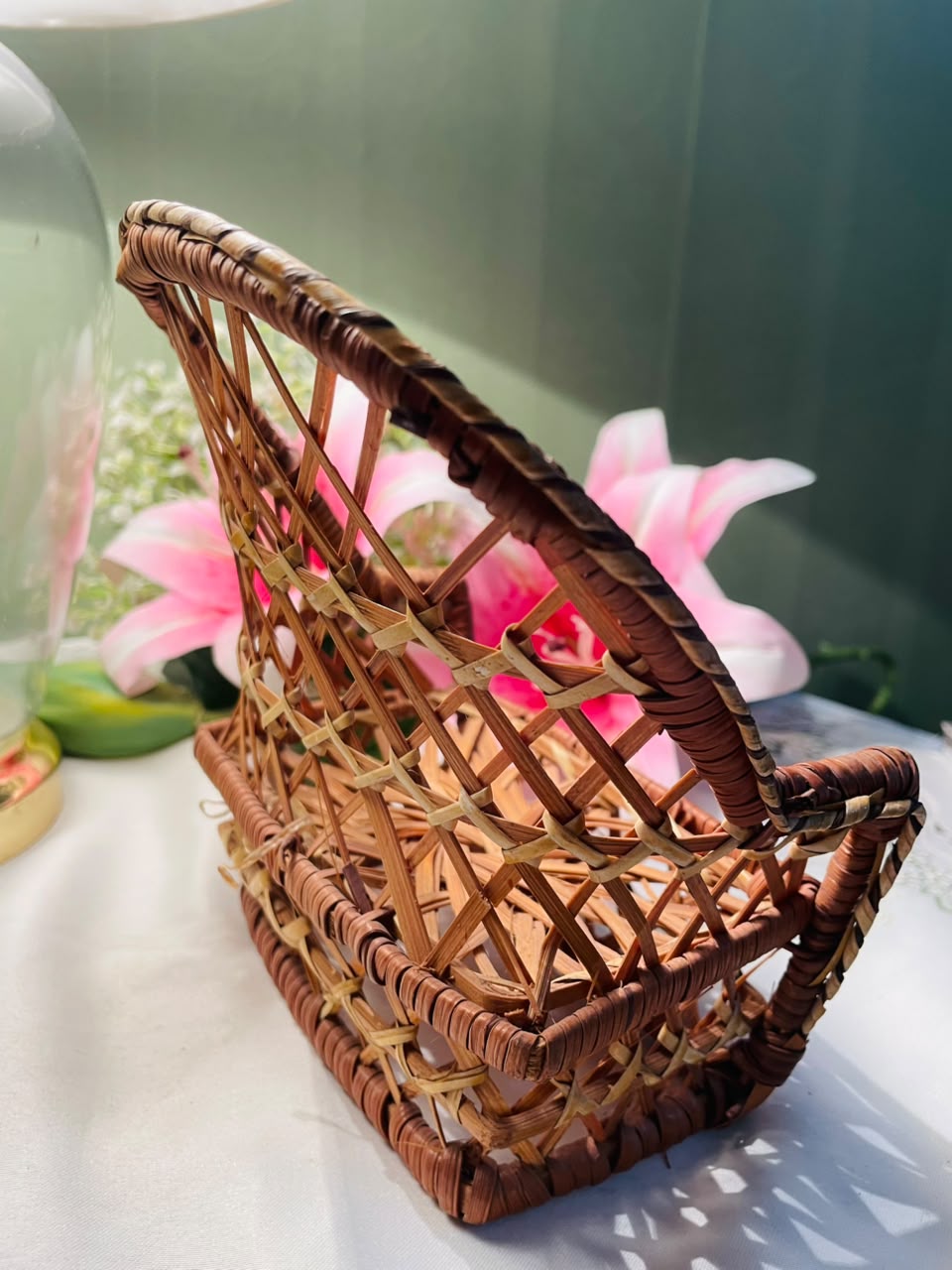Vintage Wicker Miniature Chair Basket 17 cm