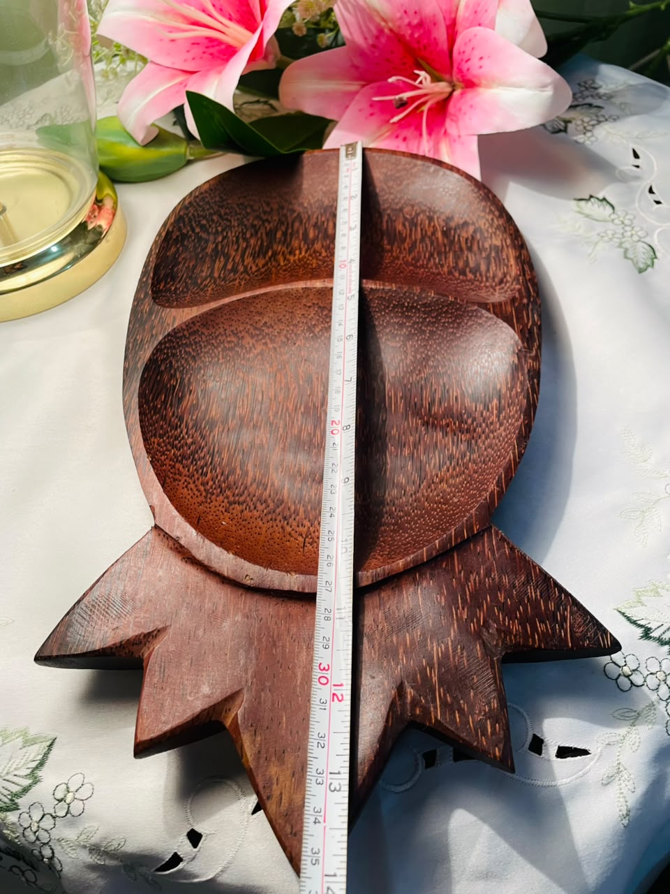Vintage Pineapple-Shaped Wooden Serving Tray 35 cm