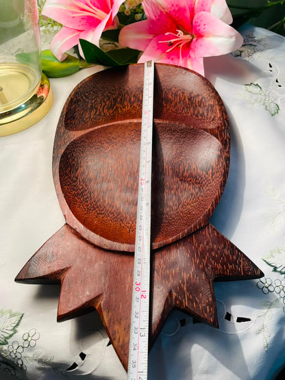 Vintage Pineapple-Shaped Wooden Serving Tray 35 cm
