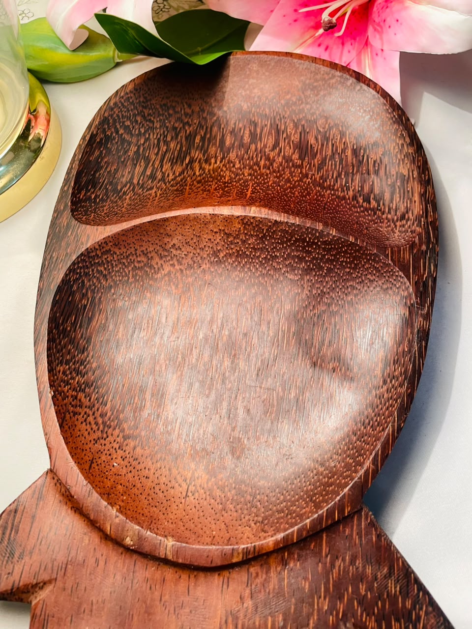 Vintage Pineapple-Shaped Wooden Serving Tray 35 cm