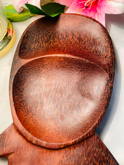 Vintage Pineapple-Shaped Wooden Serving Tray 35 cm