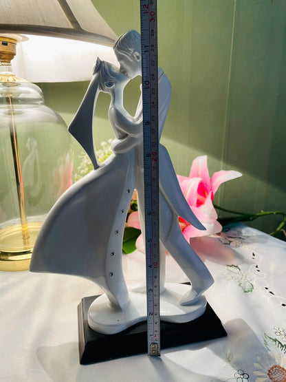 Large Modern White Dancing Couple Figurine 30 cm