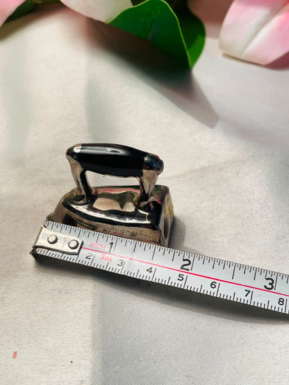 Miniature Metal Iron Decorative Figurine Silver-Tone 2 Inch
