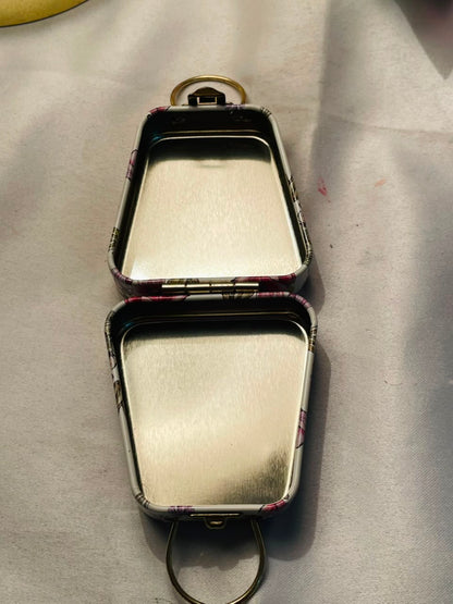 Tin Treats Fairy Handbag Tin Box Pink Floral Approx. 3.5 Inch