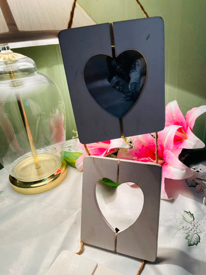3-Frame Heart Cutout Hanging Photo Frame Set Cream 18 Inch