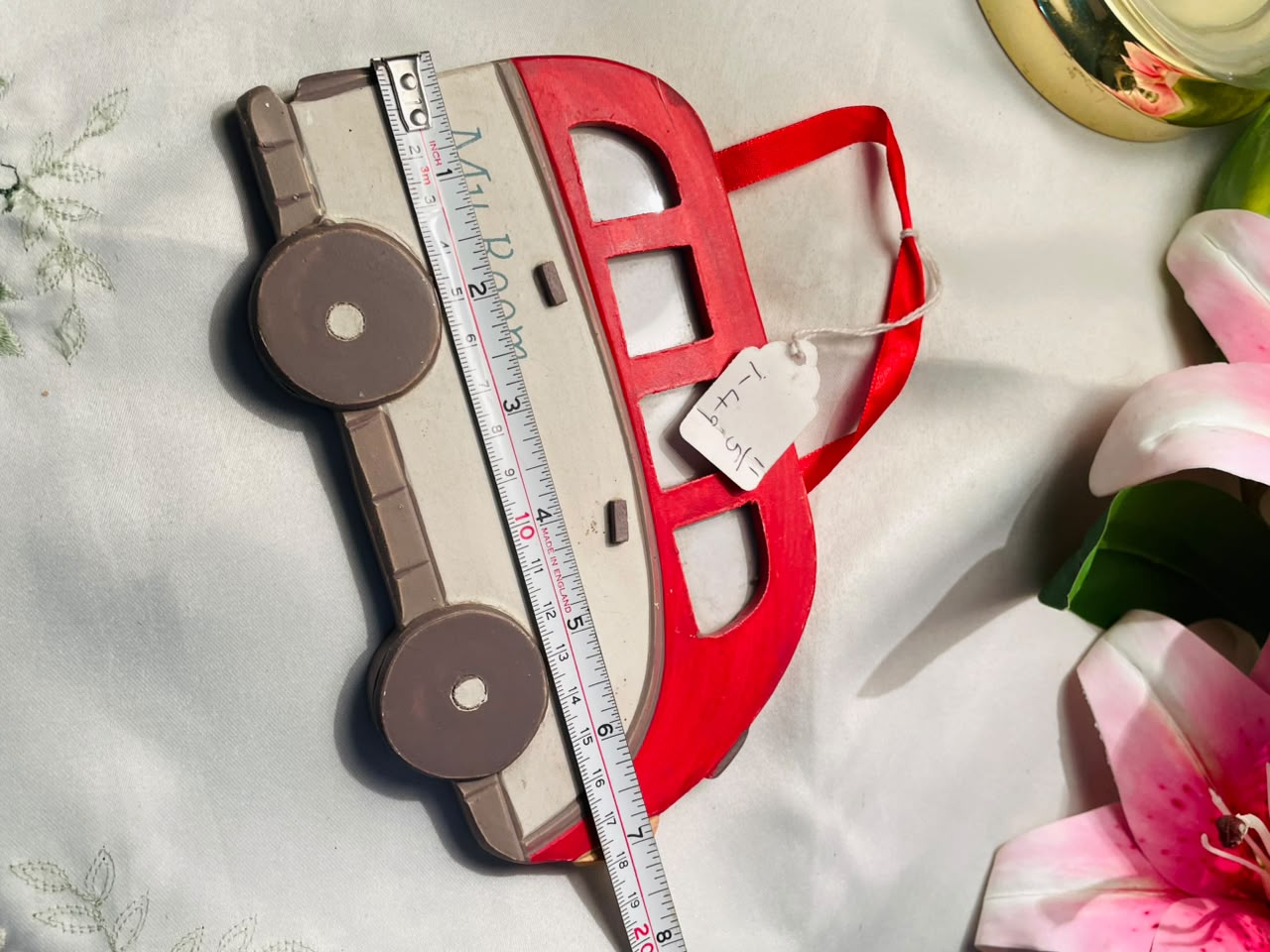Gisella Graham Red Bus Hanging Wall Decor Approx. 8 Inch