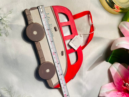 Gisella Graham Red Bus Hanging Wall Decor Approx. 8 Inch