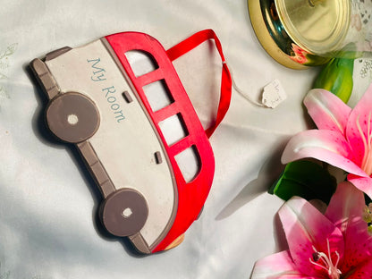 Gisella Graham Red Bus Hanging Wall Decor Approx. 8 Inch