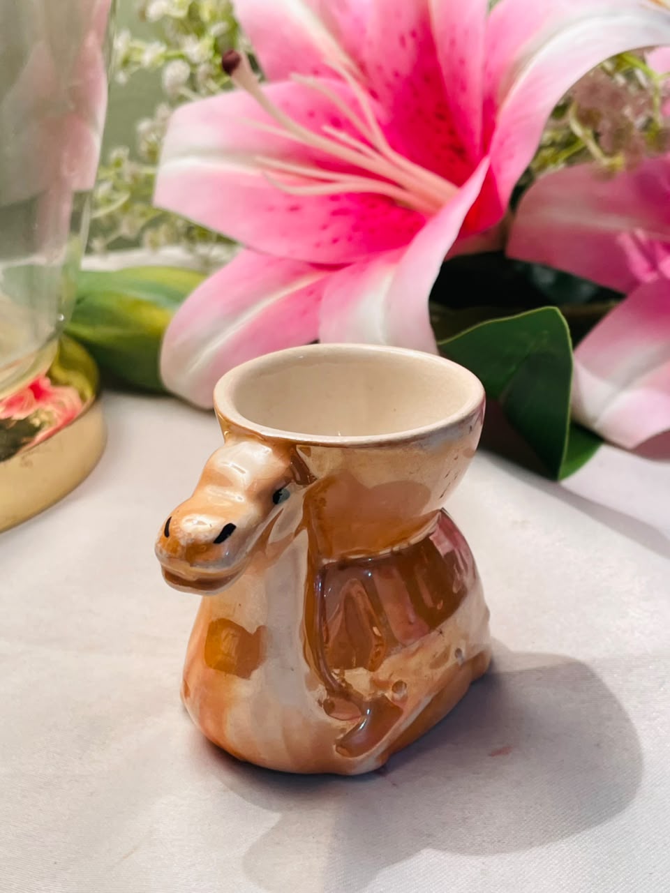 Ceramic Horse Egg Cup / Small Holder 8 cm