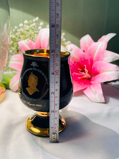 Queen Mother 80th Birthday Commemorative Goblet 5 Inch