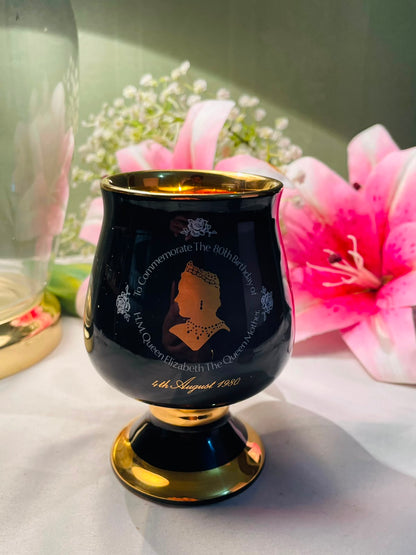 Queen Mother 80th Birthday Commemorative Goblet 5 Inch
