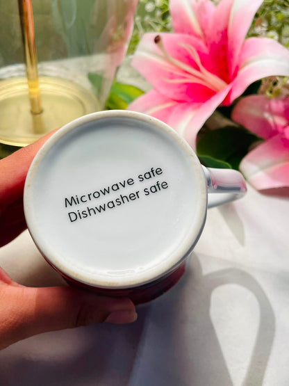 Pink Floral Ceramic Mug Microwave & Dishwasher Safe 4.5 Inch