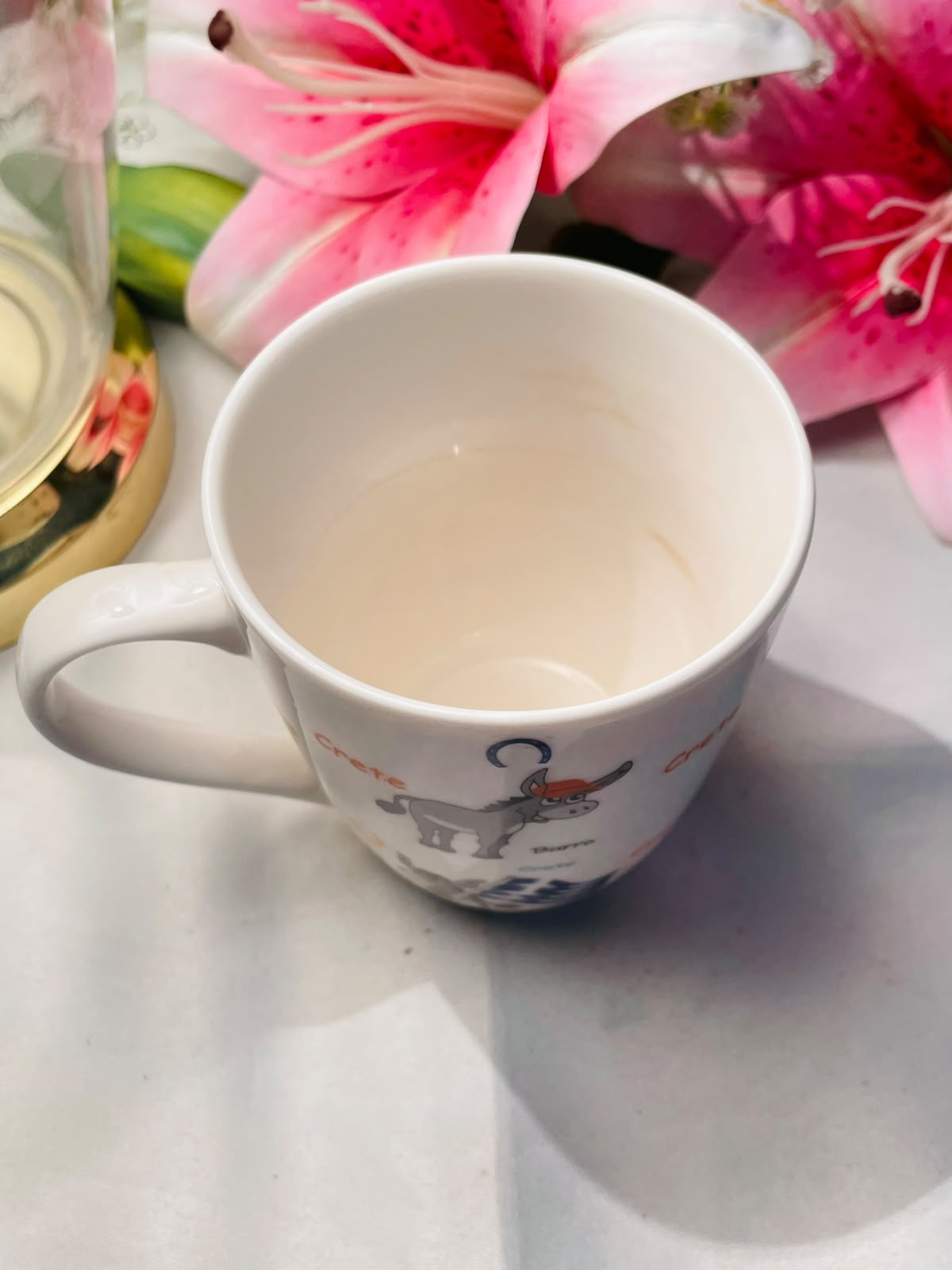 Crete Donkey Souvenir Mug White Multicolour Approx. 4.5 Inch