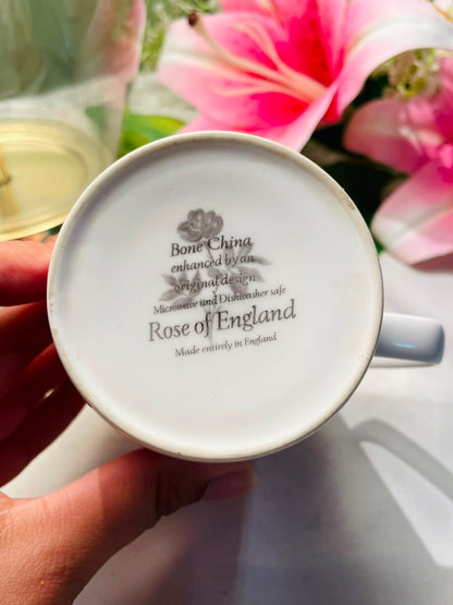 Rose of England Bone China Tea Design Mug 4 in