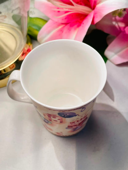 Rose of England Bone China Tea Design Mug 4 in