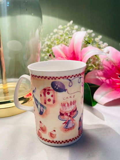 Rose of England Bone China Tea Design Mug 4 in