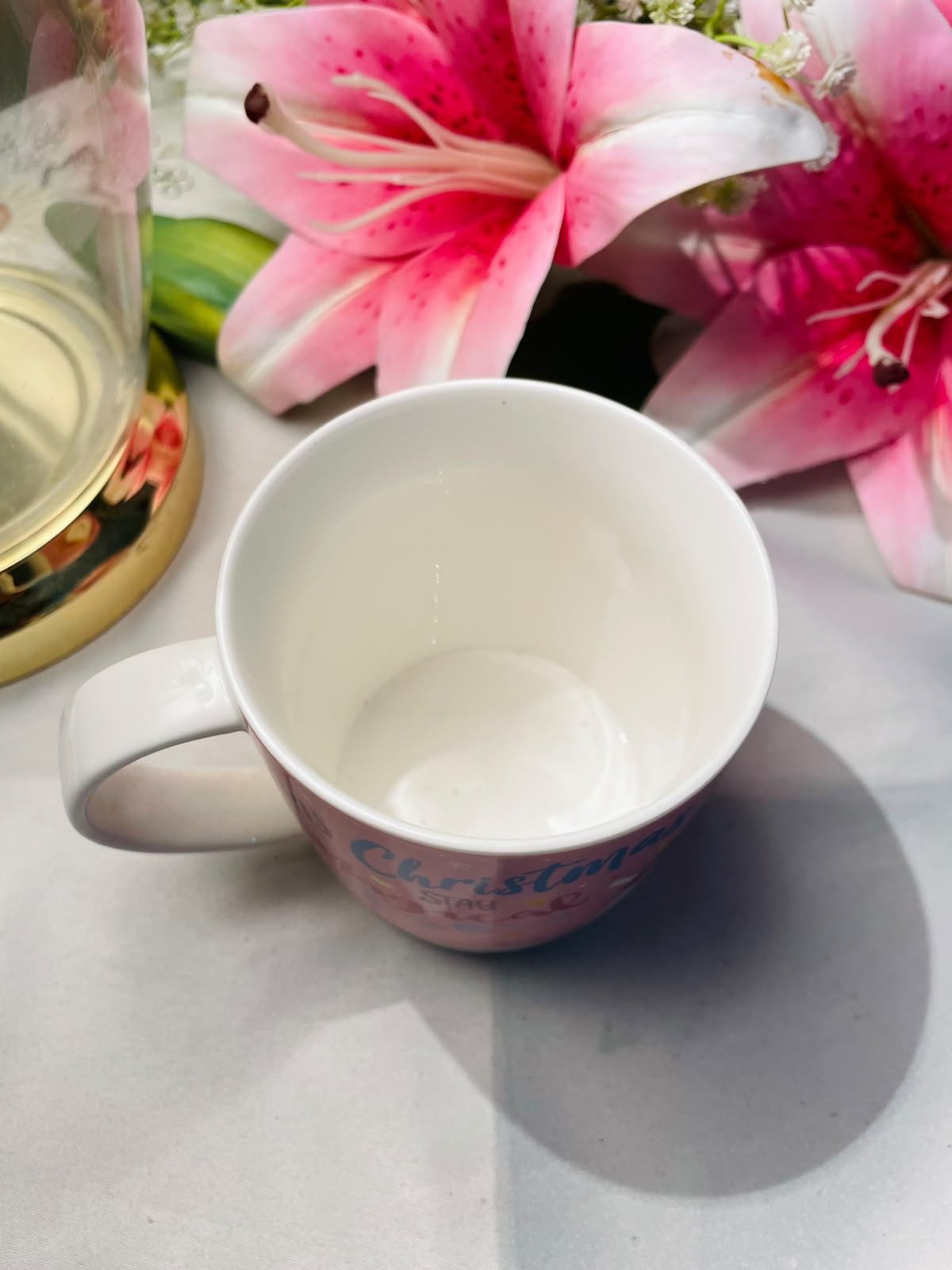 Season's Greetings Fine China Christmas Unicorn Mug 4 in
