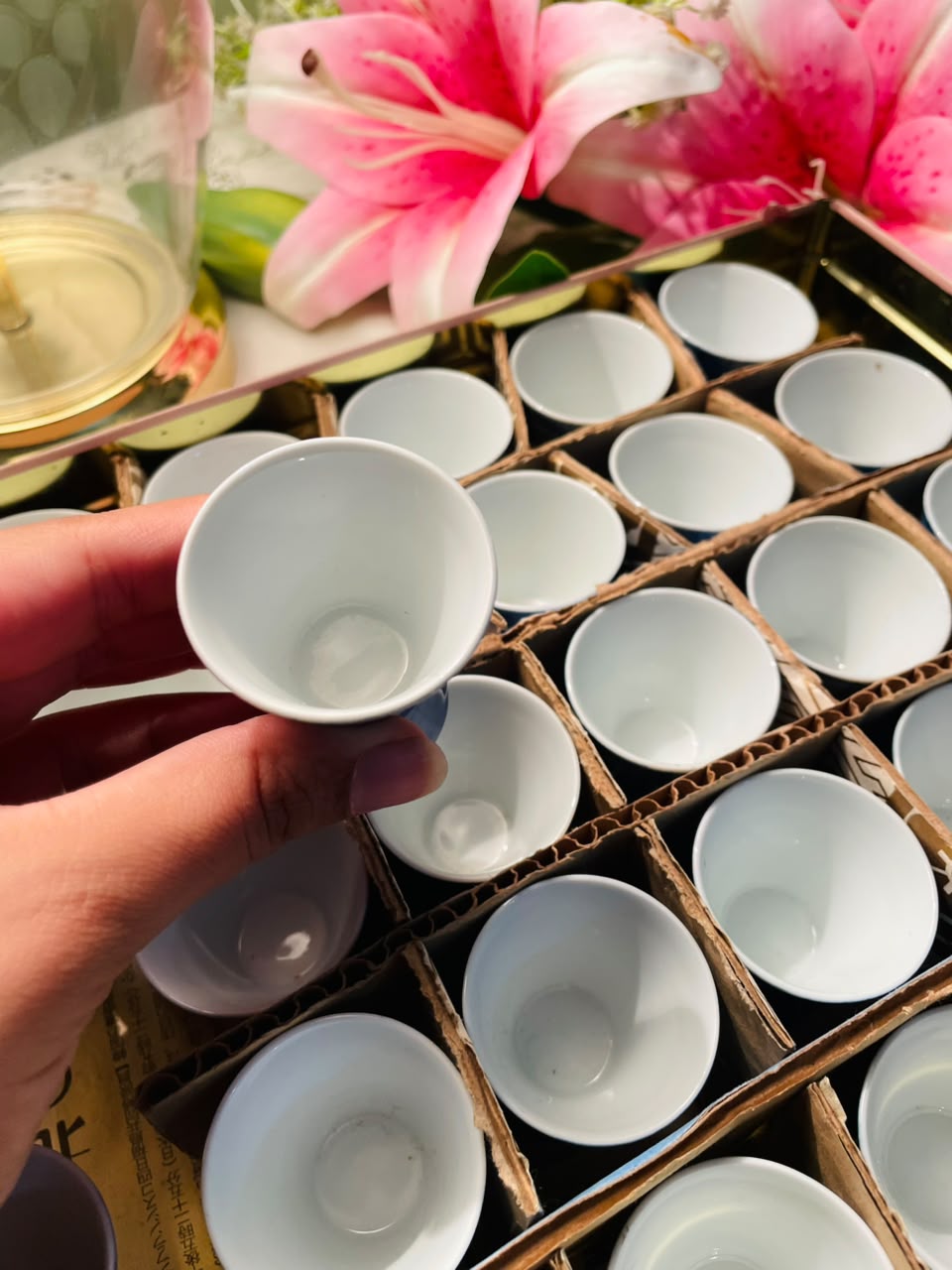 Blue Bamboo Design Mini Cups 30pc Set 2.5 in