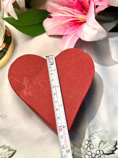 Red Heart-Shaped Nesting Trinket Boxes 2-Piece Set 11cm