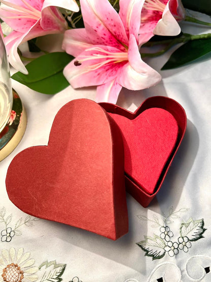 Red Heart-Shaped Nesting Trinket Boxes 2-Piece Set 11cm