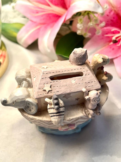 Vintage Ceramic Animal Ark Ornament Coin Bank 10cm