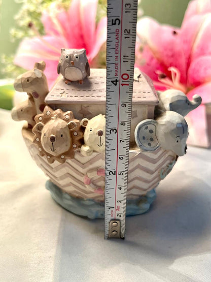 Vintage Ceramic Animal Ark Ornament Coin Bank 10cm
