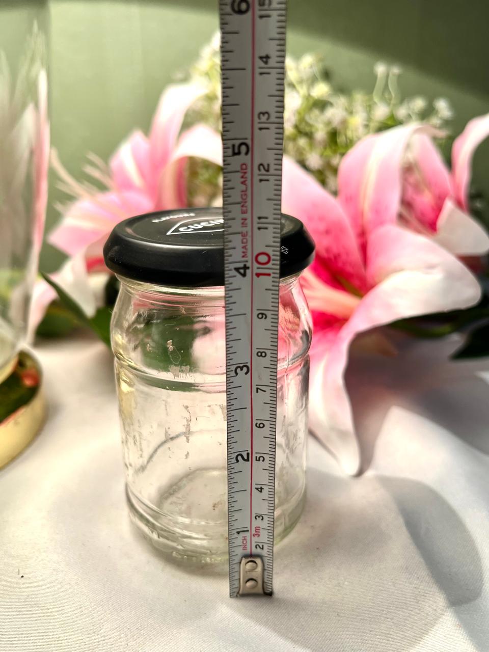 Cucina Clear Crystal Storage Jar with Black Lid, 10 cm